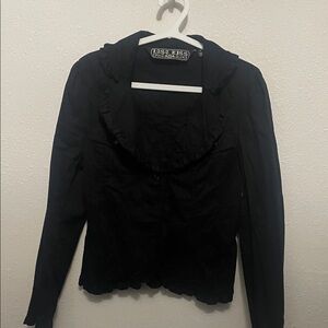 Last Kiss Black Ruffled Jacket